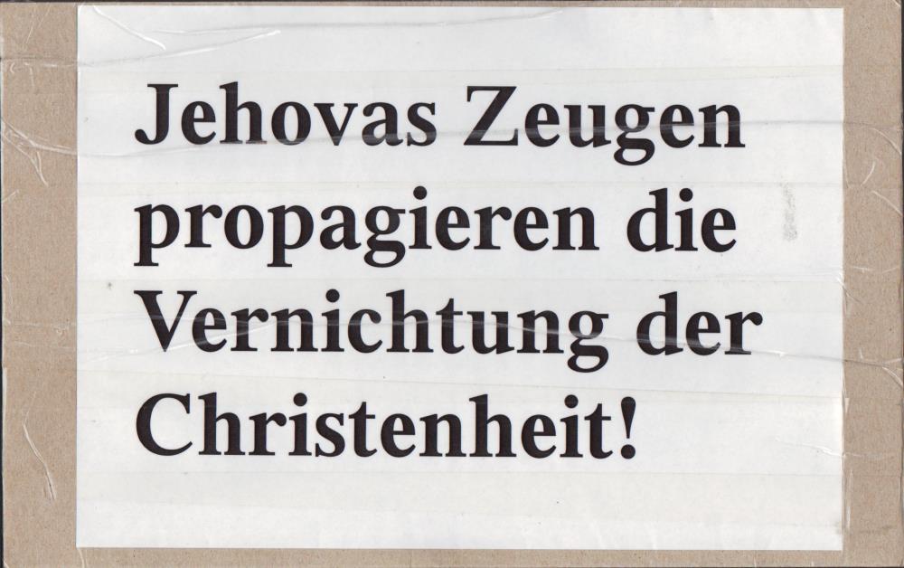 Jehovas Zeugen erhofen die Vernichtung der Christenheit
