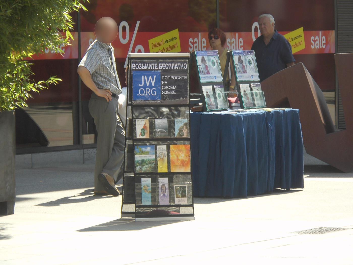 Jehovah's Witnesses stand around Bruchsal. The Show must go on.