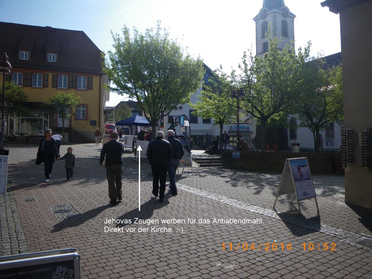 Wiesloch: Jehovah's Witnesses advertise the Anti-Evening Meal