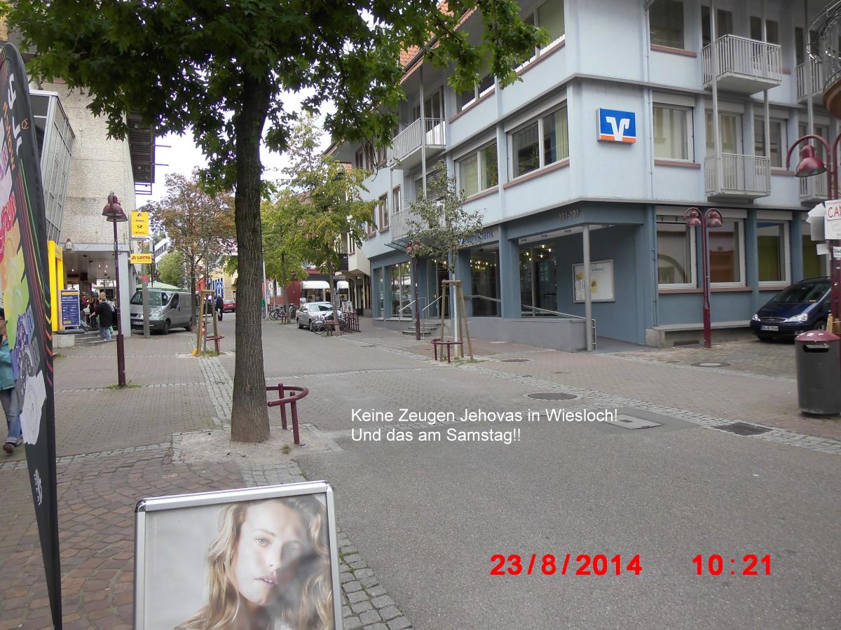 On Saturday (23.08.2014) not a single Jehovah's Witness in Wiesloch