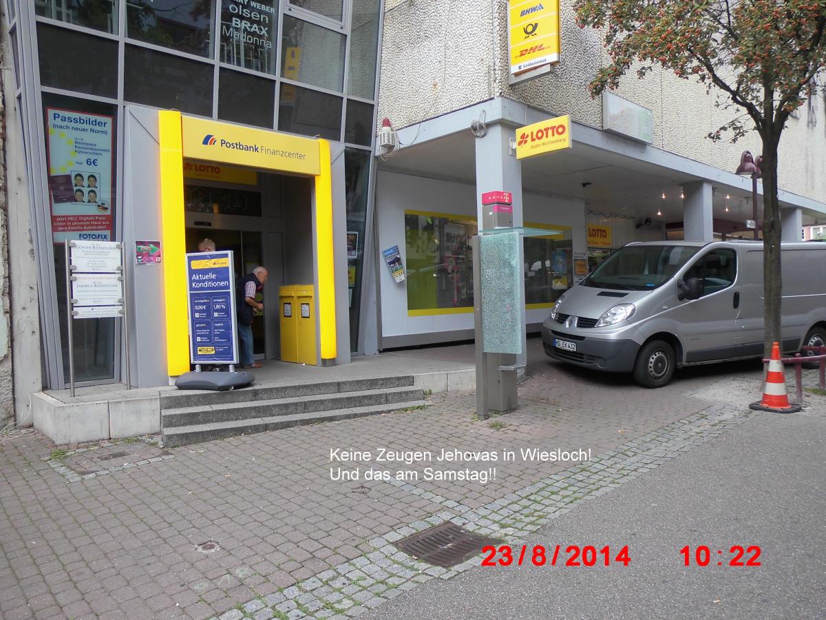 On Saturday (23.08.2014) not a single Jehovah's Witness in Wiesloch